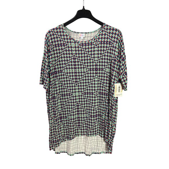 Lularoe Irma Tunic Top XL Multicolor Geometric Print High Low Hem New - Picture 1 of 5